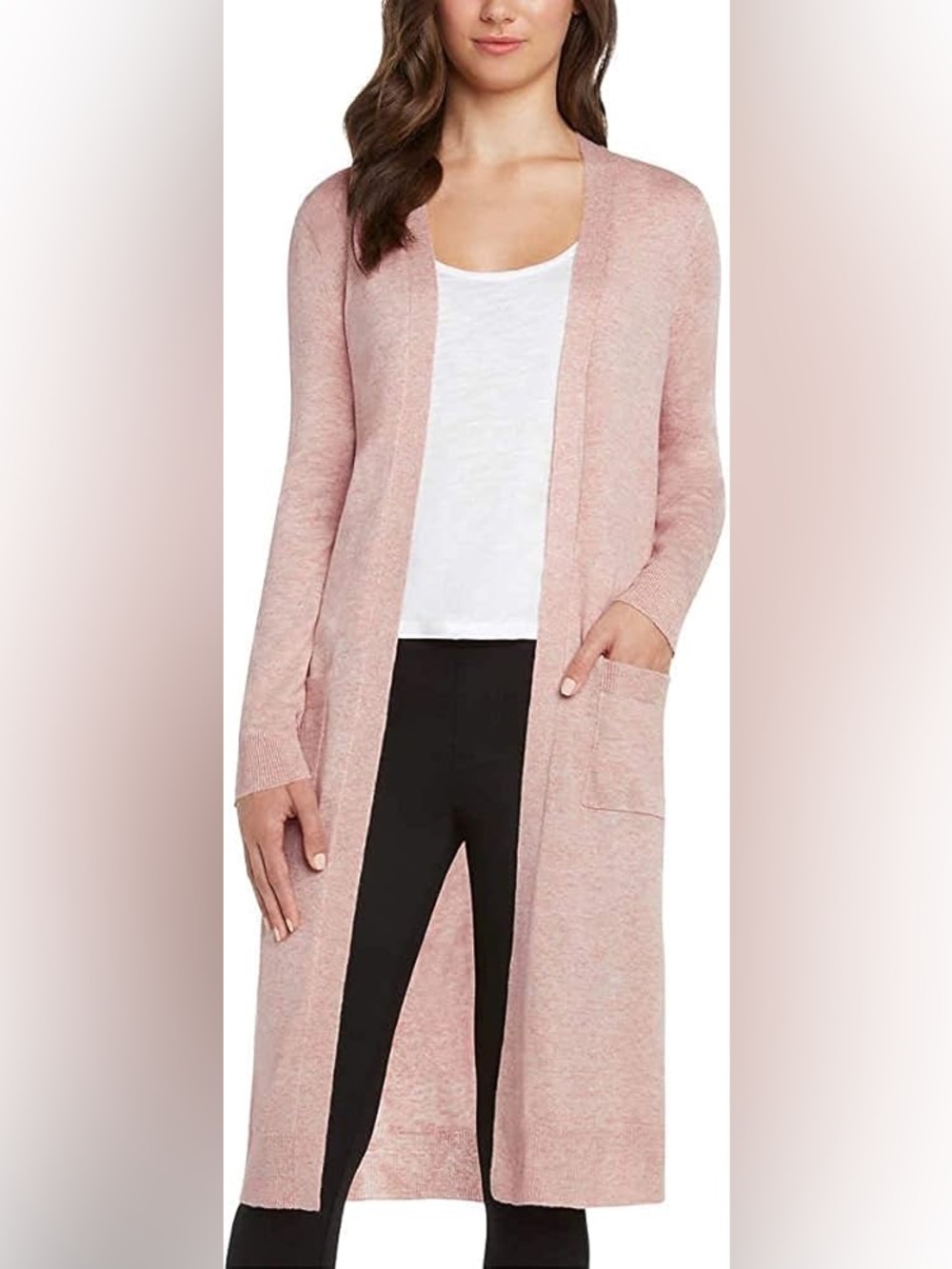 LuLaRoe Long Open-Front Cardigan in Blush Pink